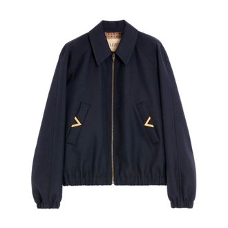 Valentino Garavani Vgold Blouson Jacket - Heren - Zomerjassen - Blauw - XL - Wol - Jassen