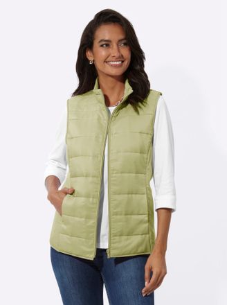 Casual Looks Steppweste CASUAL LOOKS, Damen, Gr. 36, gr&uuml;n (lindgr&uuml;n), 100% Polyester, Wattierung:100% Polyester, unifarben, Westen Steppweste