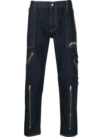 Alexander McQueen Jeans con zip - Blu