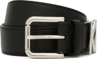 Dolce & Gabbana Zwart Logo-Plaque Gesp Riem - Dames - Riemen - Zwart - 85 CM - Leer - Accessoires