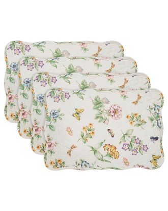 Lenox Set Of 4 Butterfly Meadow Quilted Placemats