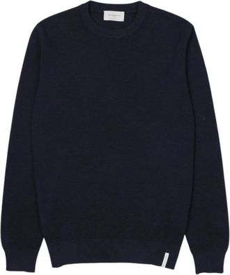 Brooksfield Rondgebreide trui - Heren - Ronde hals truien - Blauw - M - Truien & Vesten