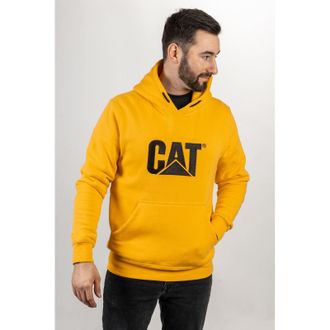 CAT Trademark Cotton Mens Yellow Hooded Sweatshirt - Size X-Large