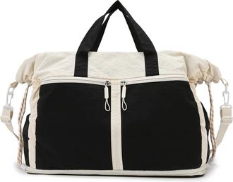 Generic Compatible For Large Capacity Expandable Foldable Carry On Travel Bag Multifunctional Wear-resistant for Swimming Sports(Blackwhite)