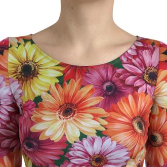 Dolce & Gabbana Multicolor Floral Print Sheath Mini Womens Dress (Pre-Owned)