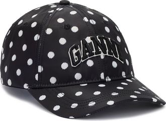 Ganni Logo Embroidered Recycled Nylon Baseball Cap in Black at Nordstrom