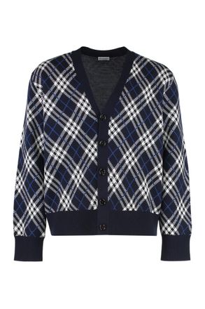 Burberry Blue V Neck Cardigan