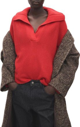 Mango Manzana Dolman Sleeve Polo Sweater in Red at Nordstrom, Size Medium