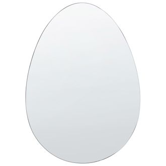 Beliani Beliani - Espejo De Pared De Vidrio Plateado 50 X 70 Cm Ovalada Sin Marco Montresor