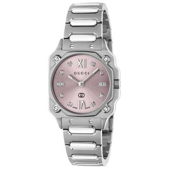 Gucci G-Flat YA166501 Dames Roze Wijzerplaat RVS Horloge 30mm