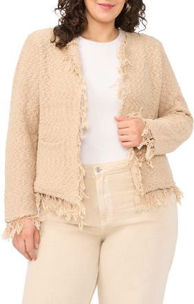 Vince Camuto Fringe Detail Crop Jacket in Camel at Nordstrom, Size 2X