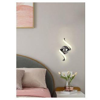 Trade Shop Trade Shop - Applique Led A Parete 9watt Curva Spirale Luce Fredda Naturale Calda E58 Argento