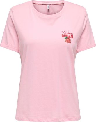 Only T-Shirt ONLY ONLKITA S/S DRINKS TOP BOX JRS, Damen, Gr. L, romance rose print:dacey dream back, Jersey, Obermaterial: 100% Baumwolle, bedruckt, regula