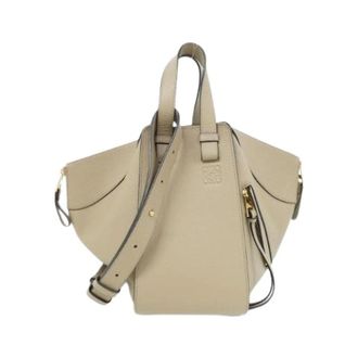 Loewe Pre-owned Hammock Small Calf Shoulder Bag - Dames - Vintage Handtas - Beige - ONE Size - Leer - Vintage