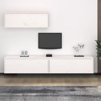 Berkfield Home TV Cabinets 3 pcs White Solid Wood Pine