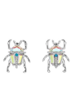 Girls Crew Beetle Stud Earrings in Silver Multi at Nordstrom