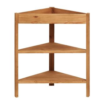 Hannun Estanter&iacute;a esquinera de madera de color marr&oacute;n claro