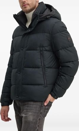 BOSS hooded quilted puffer jacket - Black