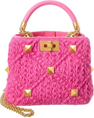 Valentino Roman Stud The Handle Small Wool Shoulder Bag