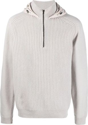 Herno long-sleeve hooded wool jumper - men - Wool/Polyester/Polyamide/Spandex/Elastane/Polyurethane - 50 - Grey