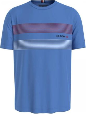 Tommy Hilfiger Borstlogo Tee 1985 Regular Fit - Heren - T-shirts - Blauw - M - Katoen - Tops