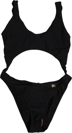 Dolce & Gabbana Cutout Logo One-Piece Swimsuit - Black