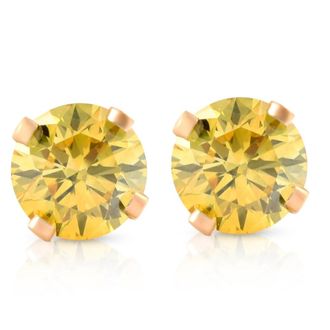 Pompeii3 1/3 Ct T. W. Fancy Canary Yellow Lab Diamond Studs 14K Yellow Gold Lab Grown