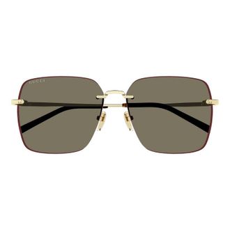 Gucci GG1955SA002 Square Full Rim Sunglasses - Gold