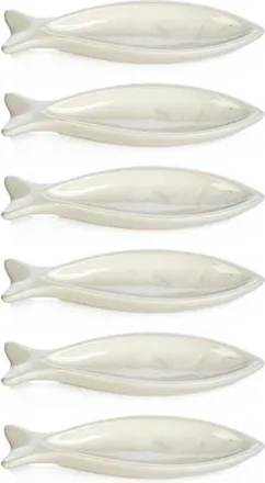 Zodax Coral Beach Ceramic Set of 6 Fish Bowls in White at Nordstrom Rack