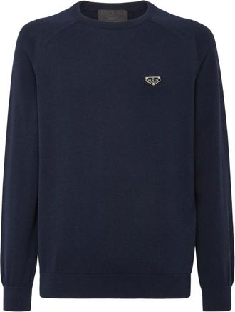 Philipp Plein Heren, Truien, Blauw, Maat: M Katoen