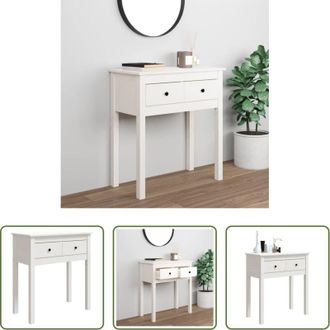 vidaXL Tavolo da ingresso - Tavolo Consolle Bianco 70x35x75 cm in Legno Massello di Pino