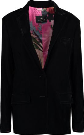 Etro Etro Womens Velvet Blazer - Black - Size EU 38 (Womens)