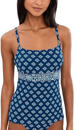 Tommy Bahama Noble Pineapple Reversible Tankini Womens Swimwear Indigo Tide Rev : LG (US 12-14), Nylon/Spandex