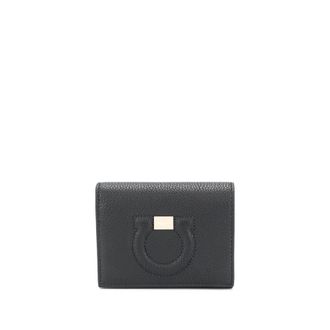 Ferragamo Embossed Gancini Motif Grainy Wallet