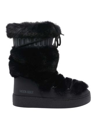 Moon Boot Black Icon Eco Fur Boots