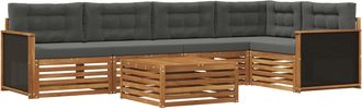 vidaXL Conjunto De Sof&aacute;s De Exterior 6 Uds. Natural Y Antracita Vidaxl