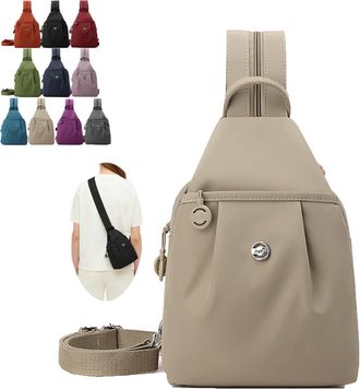 Generic 2026 Premium 3 in 1 Anti-Theft Travel Tote Bag Fashion Oxford Cloth Casual Backpack Women Messenger Sling Crossbody Chest Bag (Khaki)