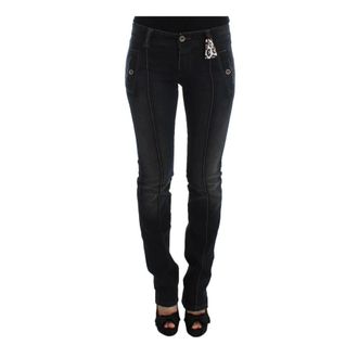 Ermanno Scervino Dames, Jeans, Zwart, Maat: XS Katoen