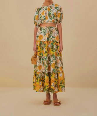 Farm Rio Biriba Cropped Top In Off White