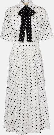 Valentino Polka-dot cotton poplin midi dress