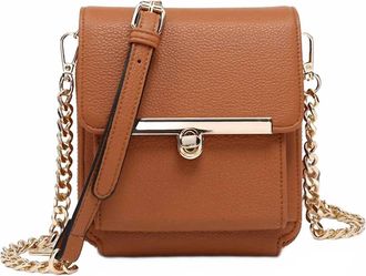 Jen & Co. Womens Odette Square Clutch Crossbody Bag In Brown