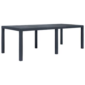vidaXL Vidaxl Tavolo Da Giardino Antracite 220x90x72 Cm Plastica Stile