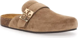 Tory Burch Womens Slip-On Mule Mellow Beige Suede Bovine Leather