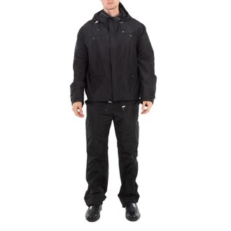 Ferragamo Black Taffeta Drawstring Hooded Jacket, Brand Size 46 (US Size 36)