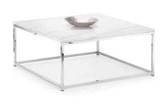 Netfurniture Visco Marble Top Coffee Table - White Marble
