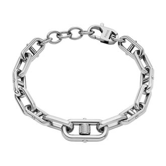 Fossil Roestvrijstalen zilveren armband heren - Heren - Armbanden - Grijs - ONE Size - Accessoires