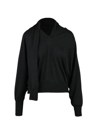 Jucca V-Neck Virgin Wool Sweater with Shawl Collar