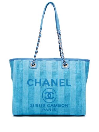 Chanel 2020 Deauville MM tote bag - Blue