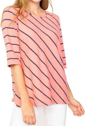Habitat French Stripe Terry Pullover Top In Melon