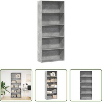 vidaXL vidaXL Libreria multistrato - Libreria Grigio Cemento 80x30x189 cm in Legno Multistrato